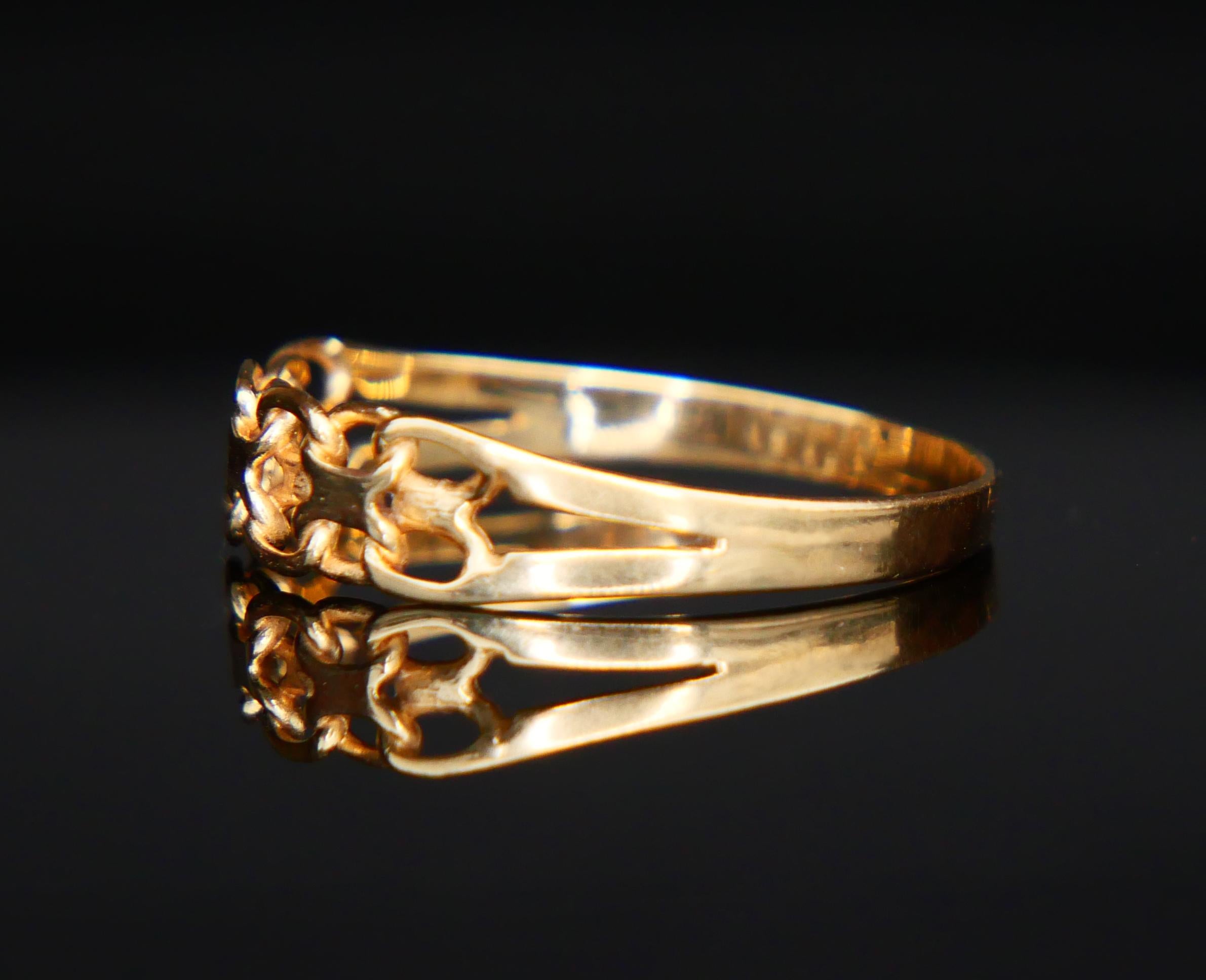 Bague allemande unisexe Maillons de chaîne en or jaune 18K Ø 8.75 US / 1.5 gr Pour femmes en vente