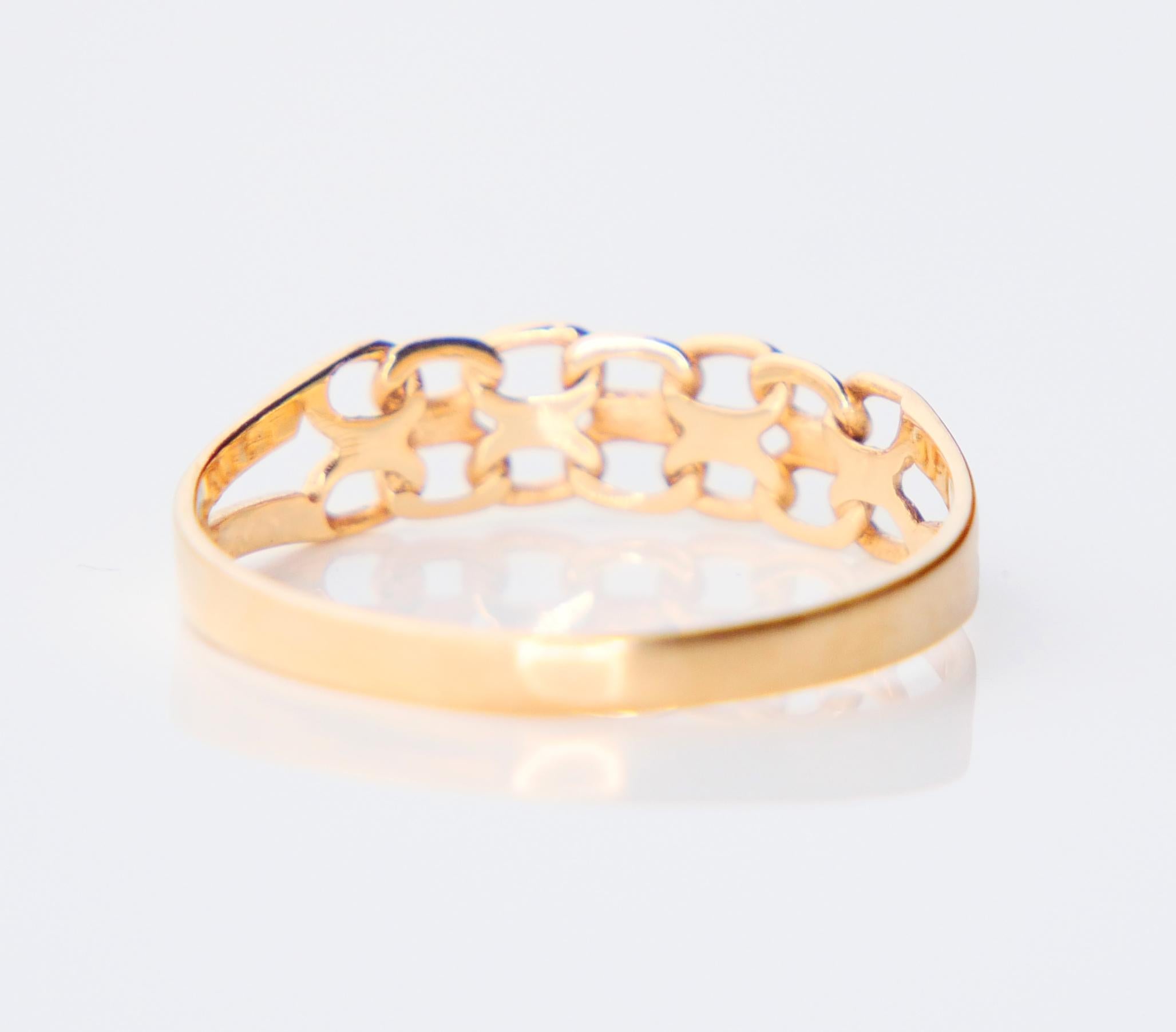 Bague allemande unisexe Maillons de chaîne en or jaune 18K Ø 8.75 US / 1.5 gr en vente 2