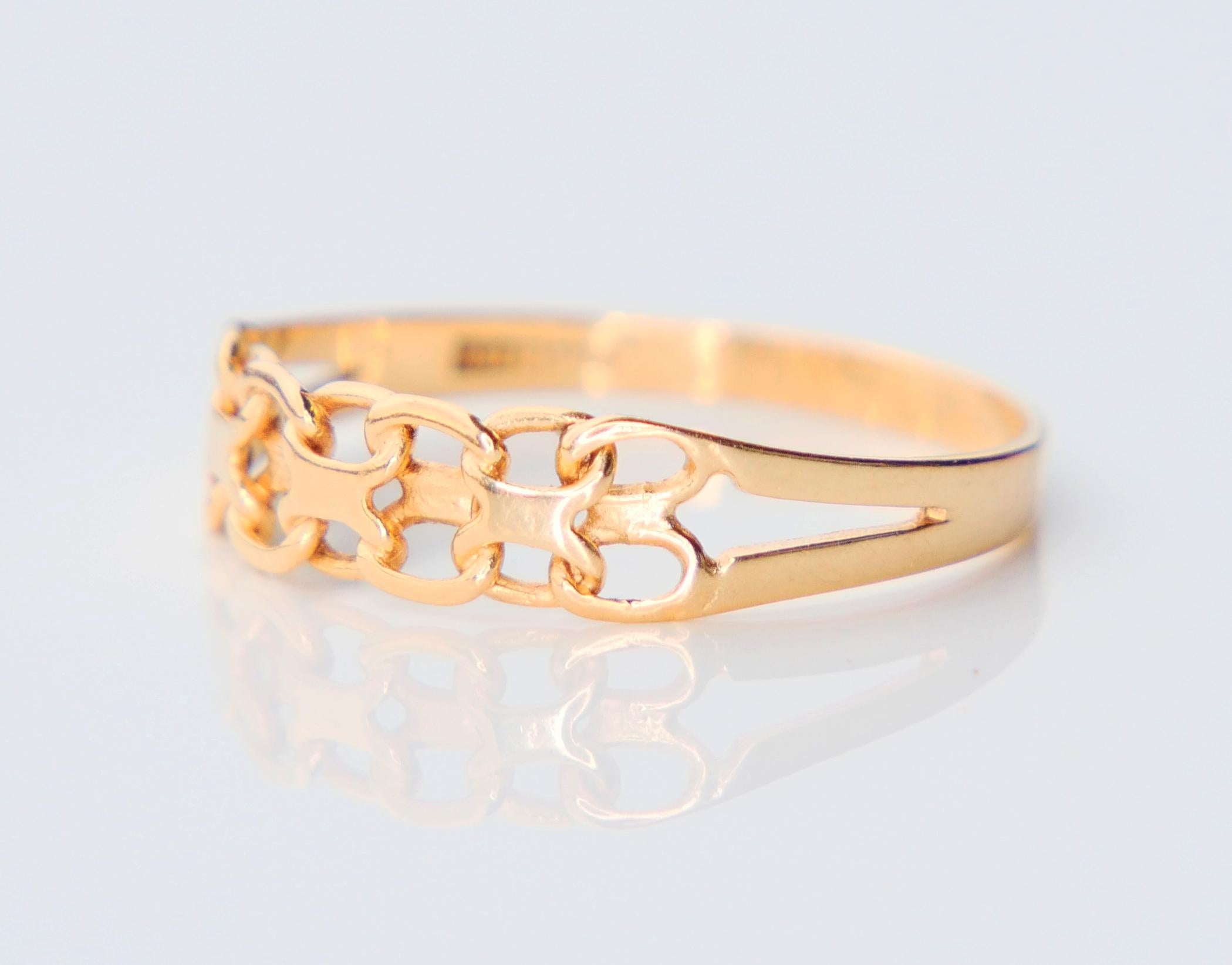 Bague allemande unisexe Maillons de chaîne en or jaune 18K Ø 8.75 US / 1.5 gr en vente 3