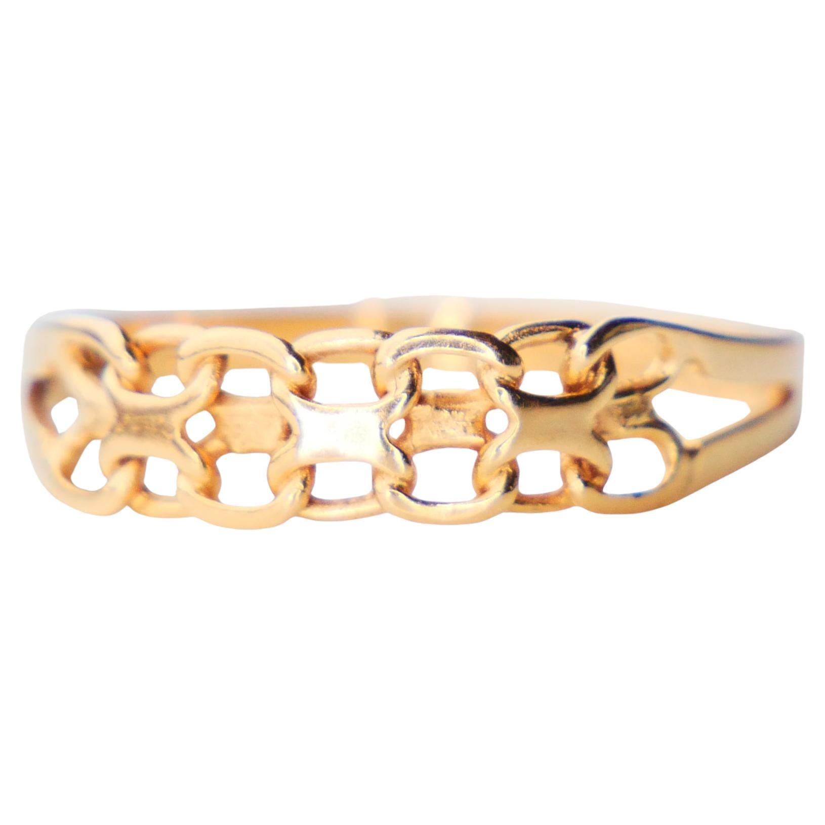 Bague allemande unisexe Maillons de chaîne en or jaune 18K Ø 8.75 US / 1.5 gr en vente