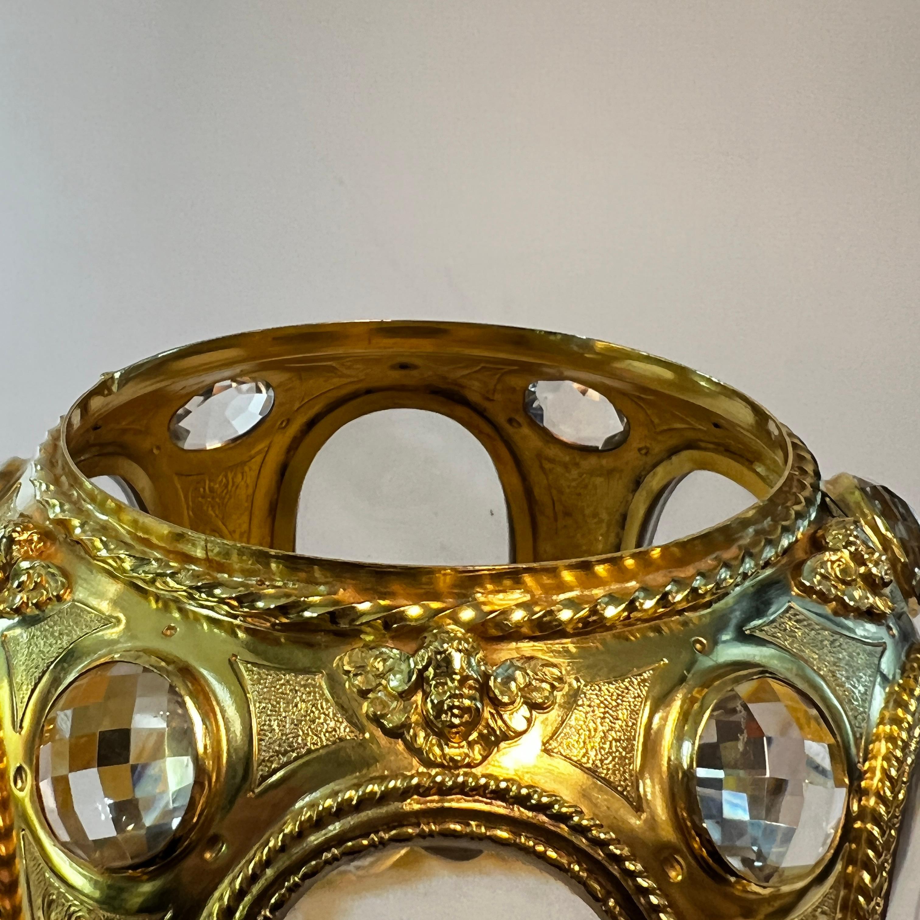 German Rock Crystal and Gilt Brass Coupe with Cover For Sale 14