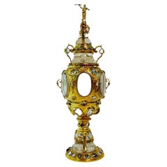 German Rock Crystal and Gilt Brass Coupe with Cover