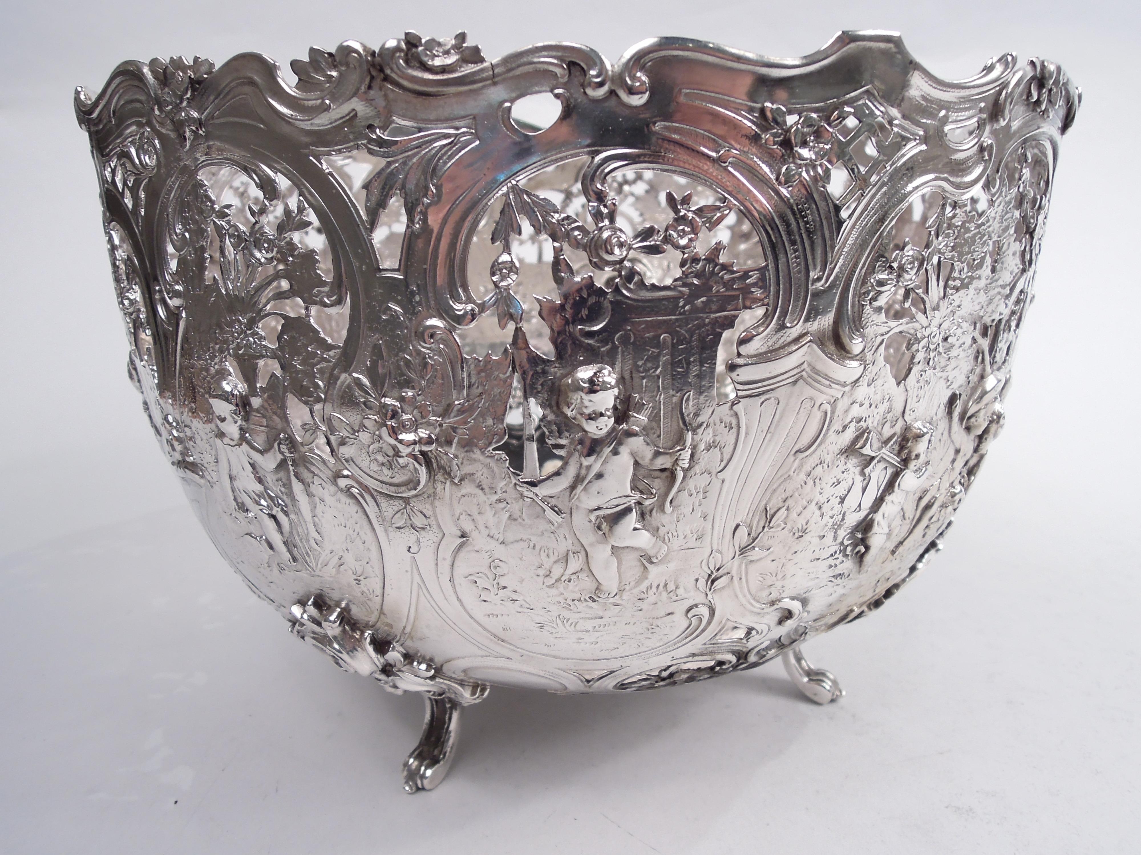 German Rococo Silver Centerpiece Bowl by Storck & Sinsheimer In Good Condition In New York, NY