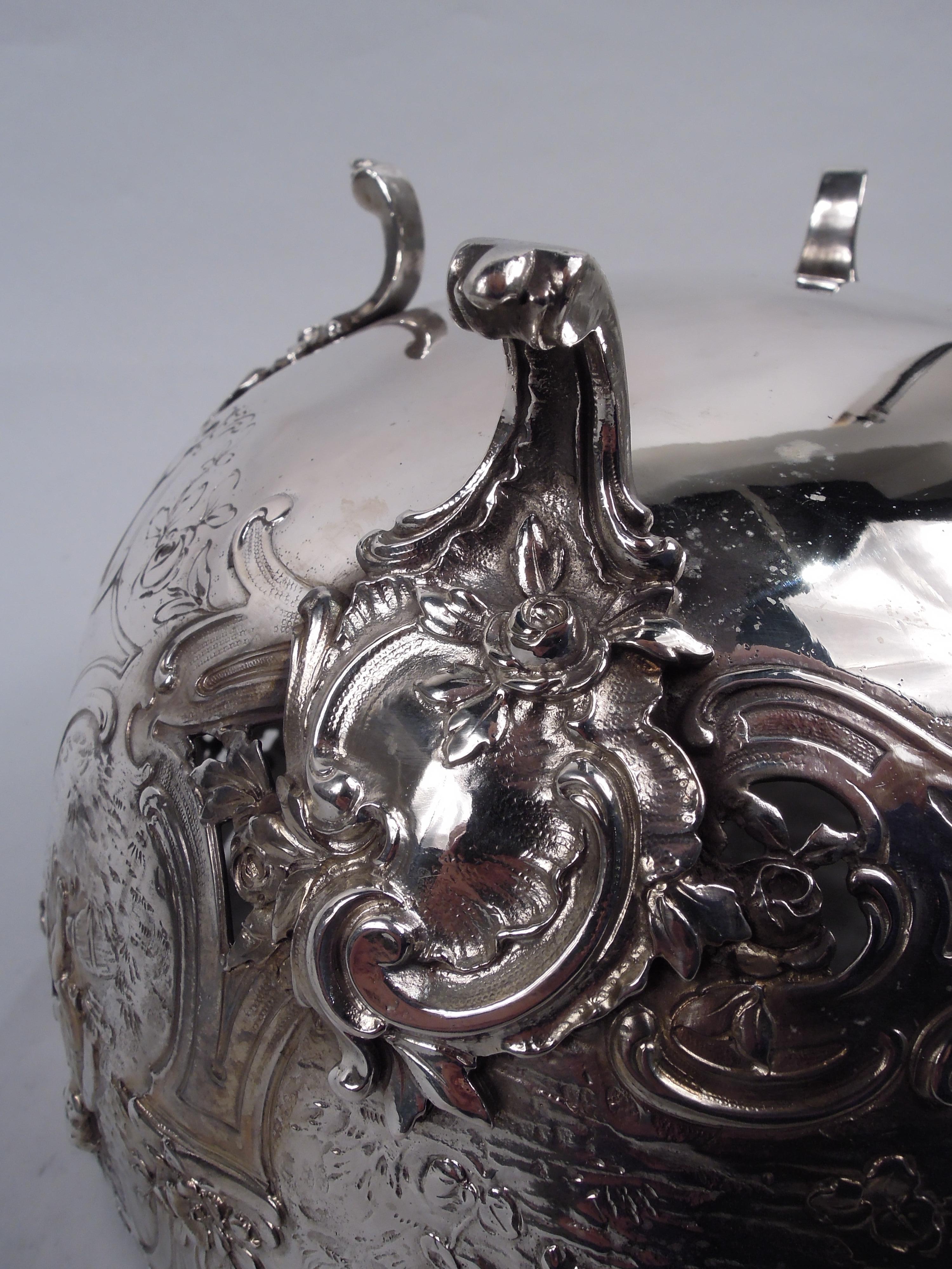 German Rococo Silver Centerpiece Bowl by Storck & Sinsheimer 3