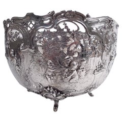 German Rococo Silver Centerpiece Bowl by Storck & Sinsheimer