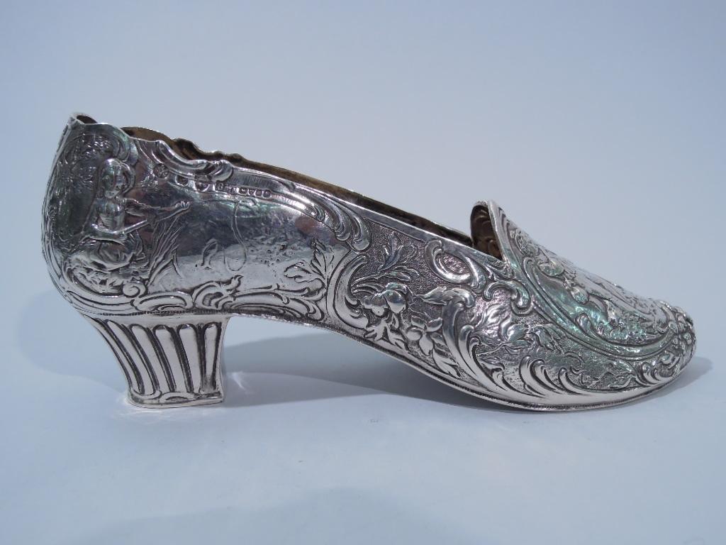 Rococo Revival German Rococo Sterling Silver Lady's Shoe