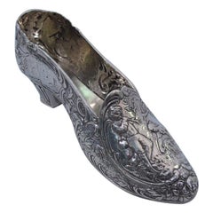 German Rococo Sterling Silver Lady's Shoe