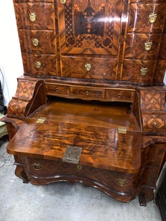 18th Century German Rococo Walnut Secretary