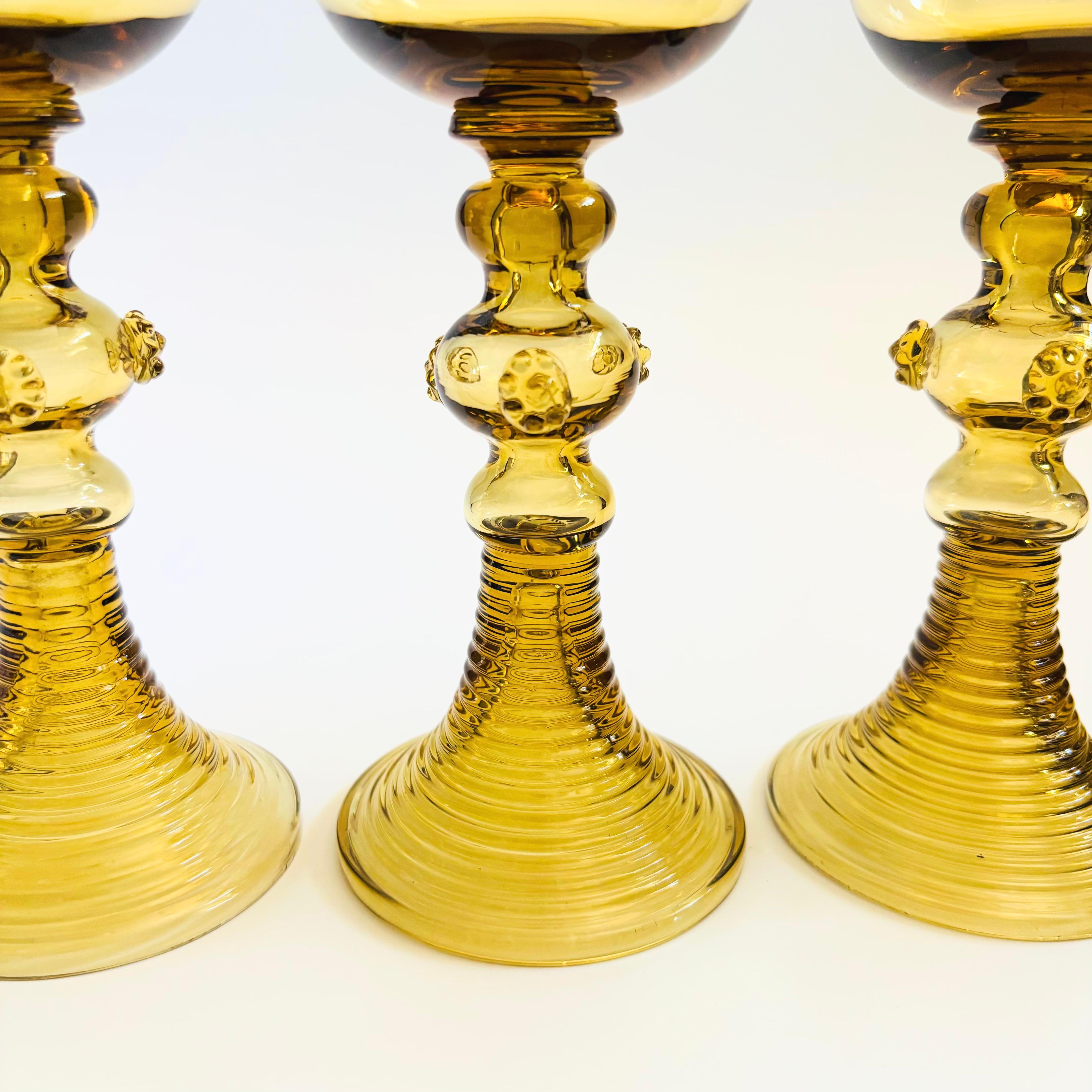 German Roemer Glasses - Set of 4 In Good Condition For Sale In Fairfield, CA