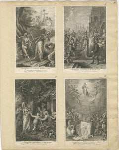 German Romantic Book Engravings, Narrative Scenes, Minerva Taschenbuch 1813