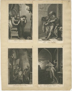 German Romantic Engravings, Dramatic Conflict Scenes, Minerva 1817