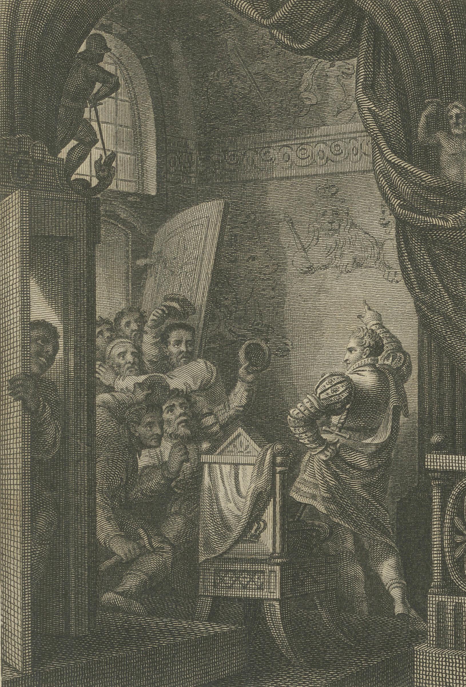 German Romantic Engravings, Dramatic Conflict Scenes, Minerva 1817