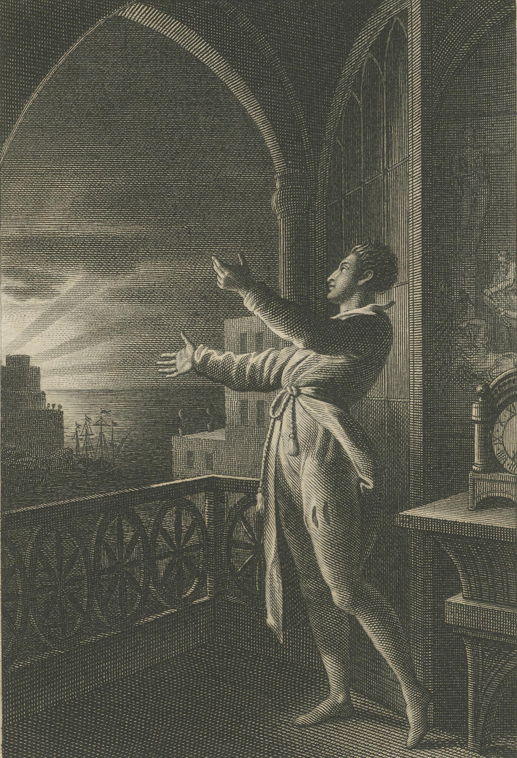 German Romantic Engravings, Dramatic Conflict Scenes, Minerva 1817