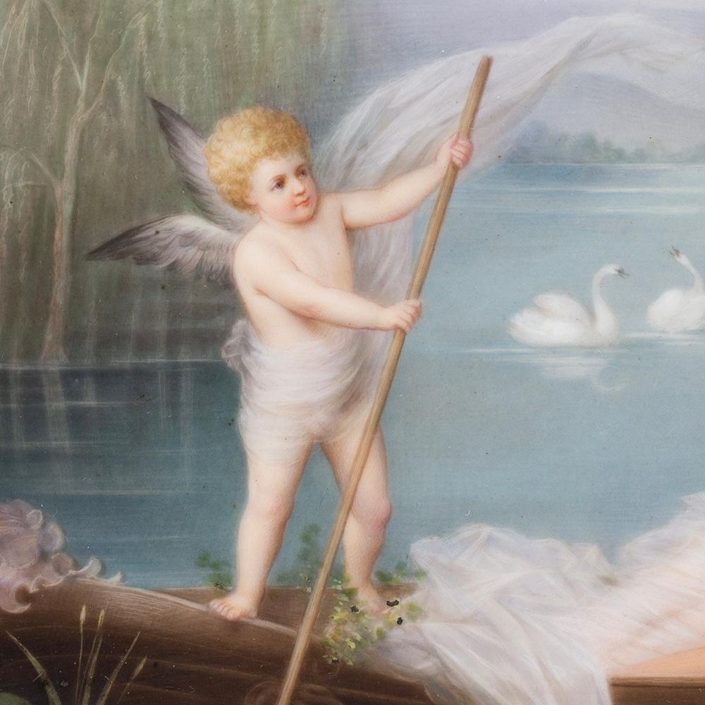 19th Century German Romantic KPM La Gondole D’amour Porcelain Plaque For Sale