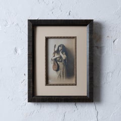 German Romantic Mandolin Gypsy Postcard, c.1898