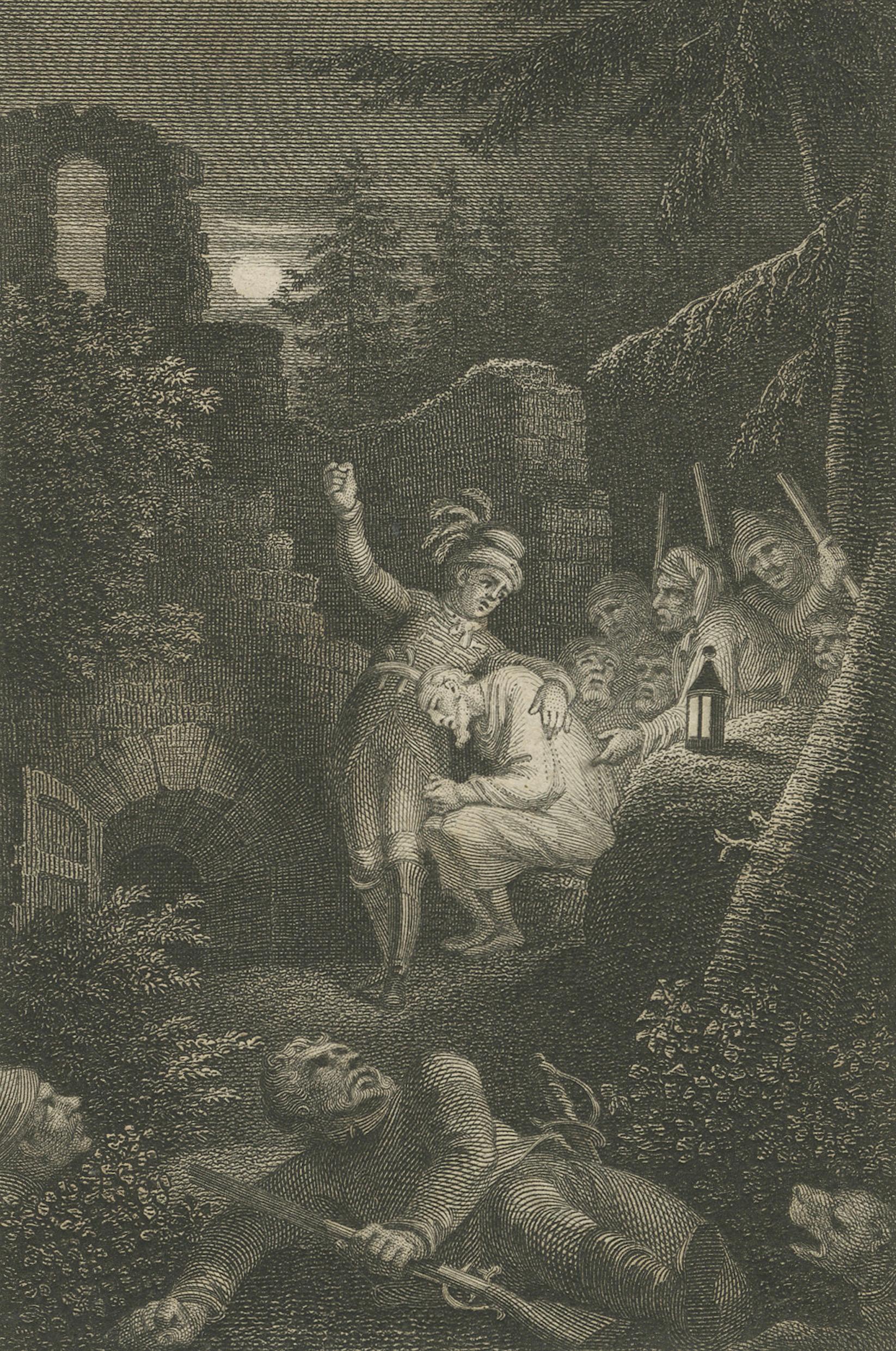 German Romantic Theatre Engravings, Dramatic Scenes, Minerva Taschenbuch, 1813
