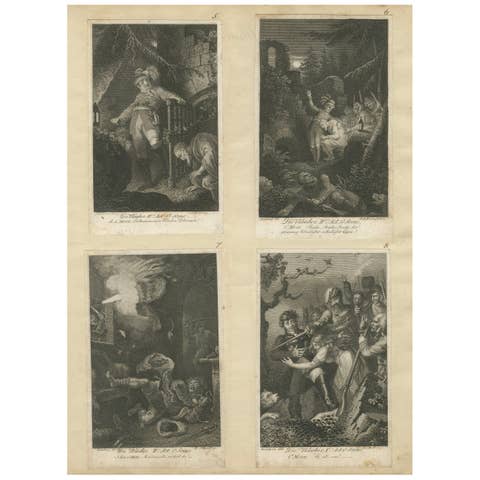German Romantic Theatre Engravings, Dramatic Scenes, Minerva Taschenbuch, 1813