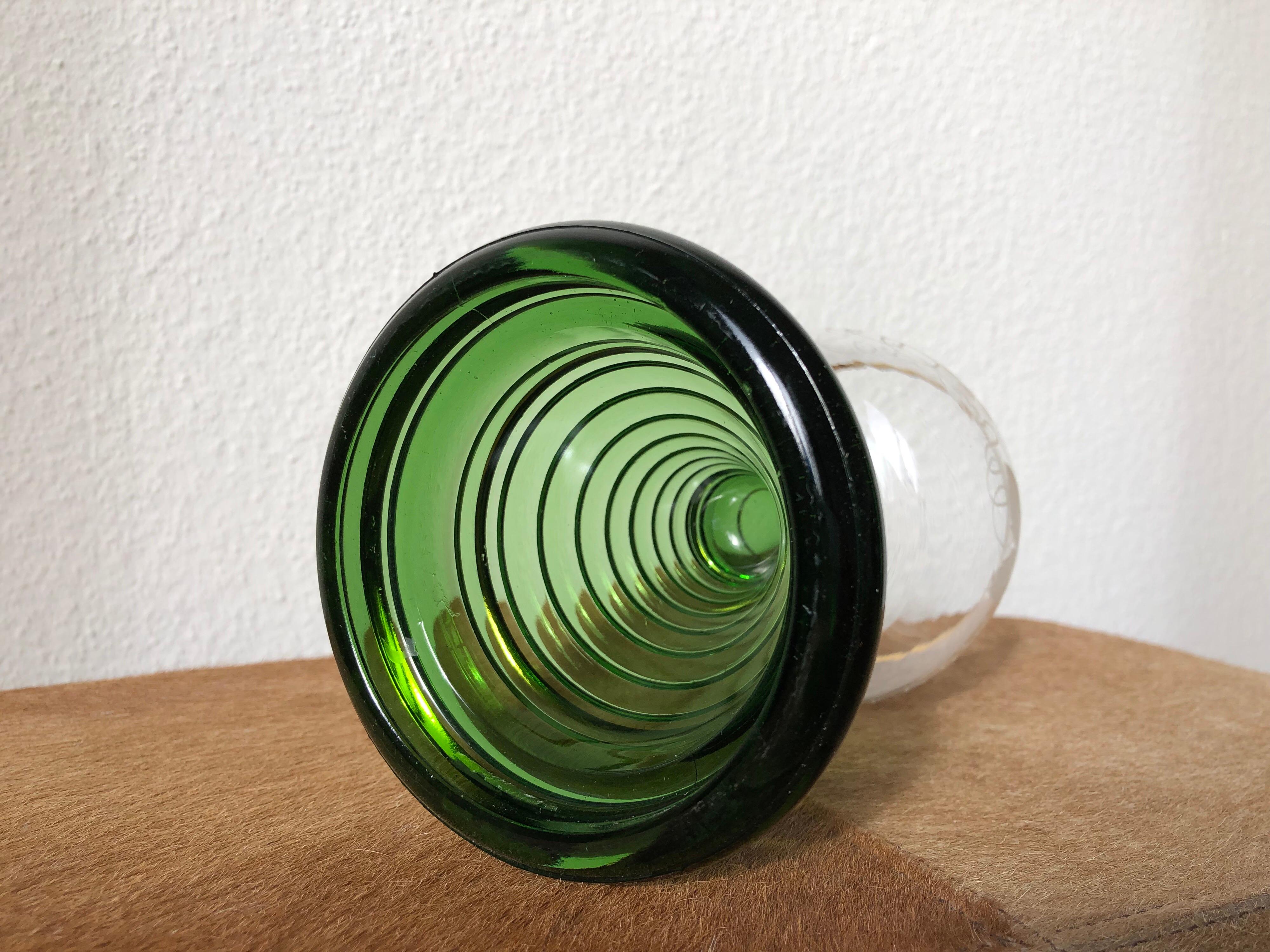 green goblet glasses