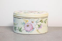 German Rosenthal Bavaria 1920s Oval Porcelain Lidded Box with Floral Décor