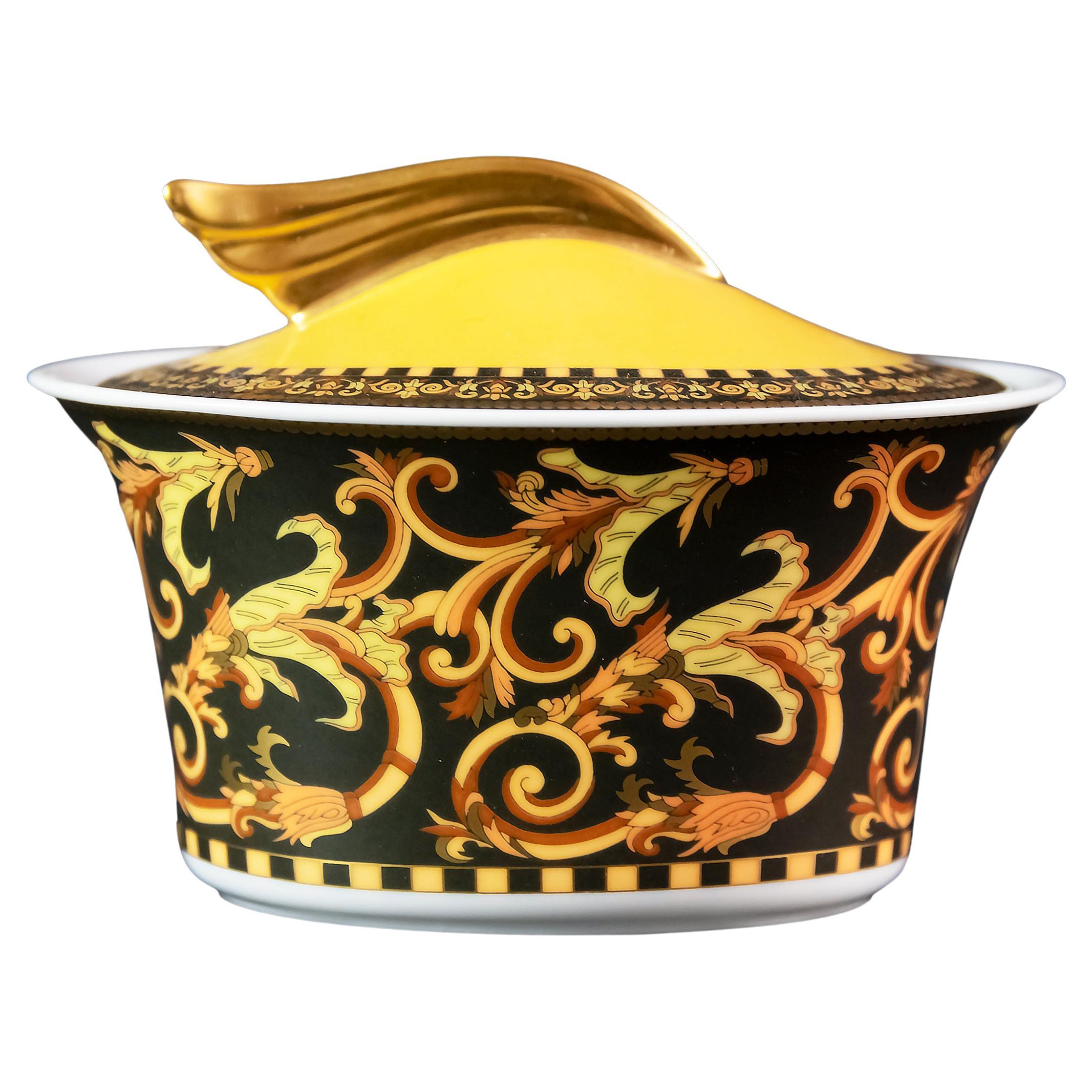 German Rosenthal Porcelain Lidded Dish Model Barocco by Versace
