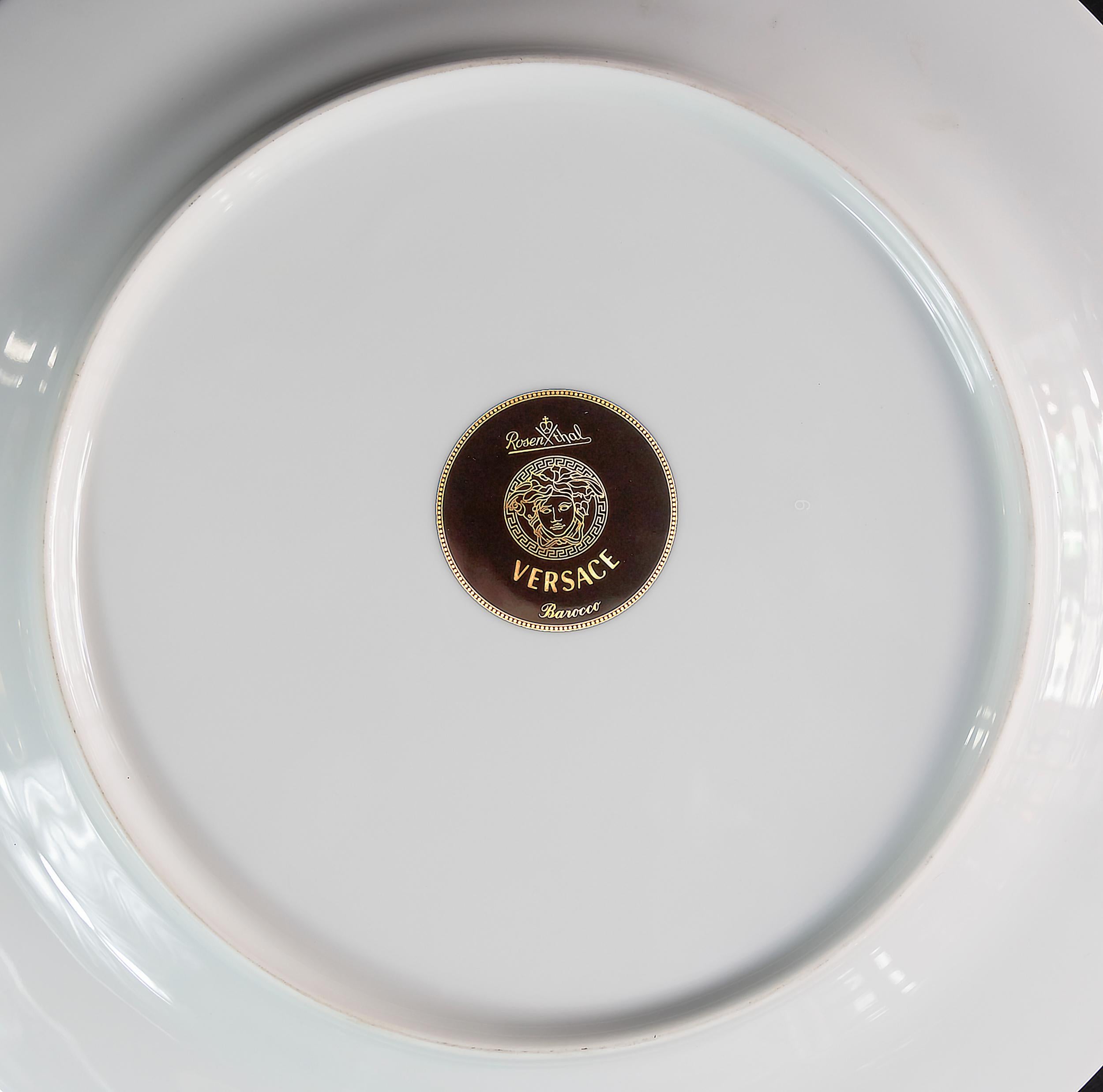 Glazed German Rosenthal Porcelain Serving Plate Model Barocco by Versace