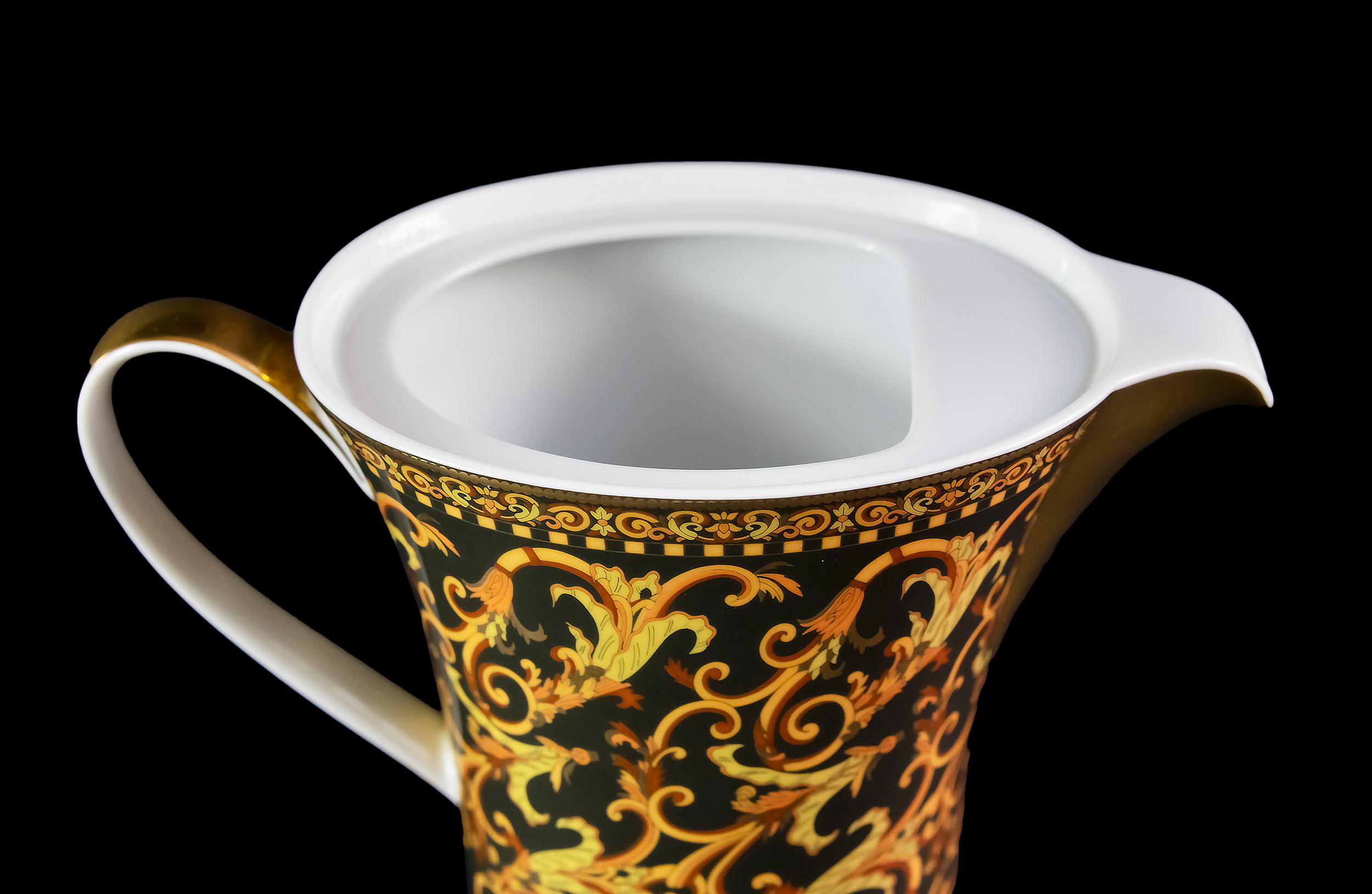20th Century German Rosenthal Porcelain Tea Pot Model Barocco by Versace For Sale