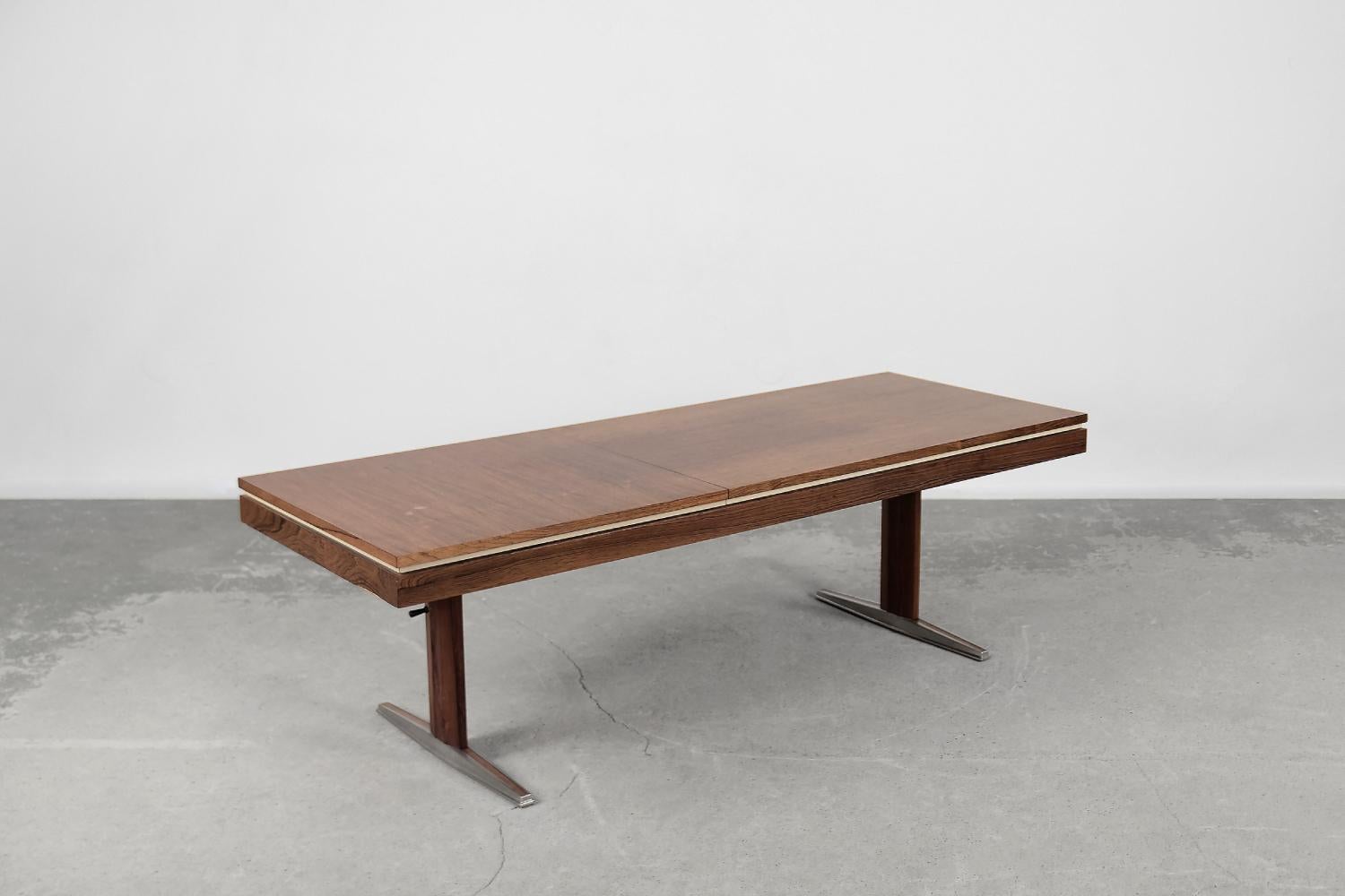 Vintage Mid-century Modern German Rosewood Adjustable Table from E.M.U, 1960s For Sale 7