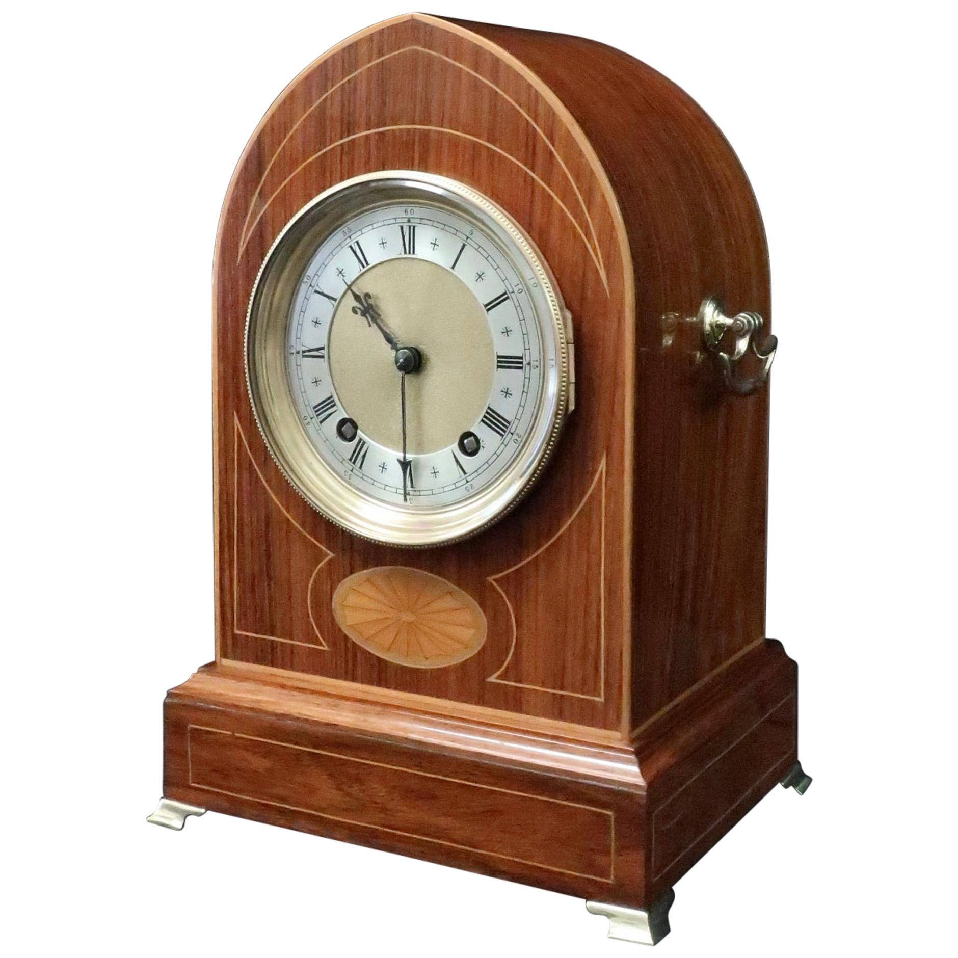 German Rosewood Ting Tang Striking Mantel Clock by Winterhalder & Hofmeier For Sale