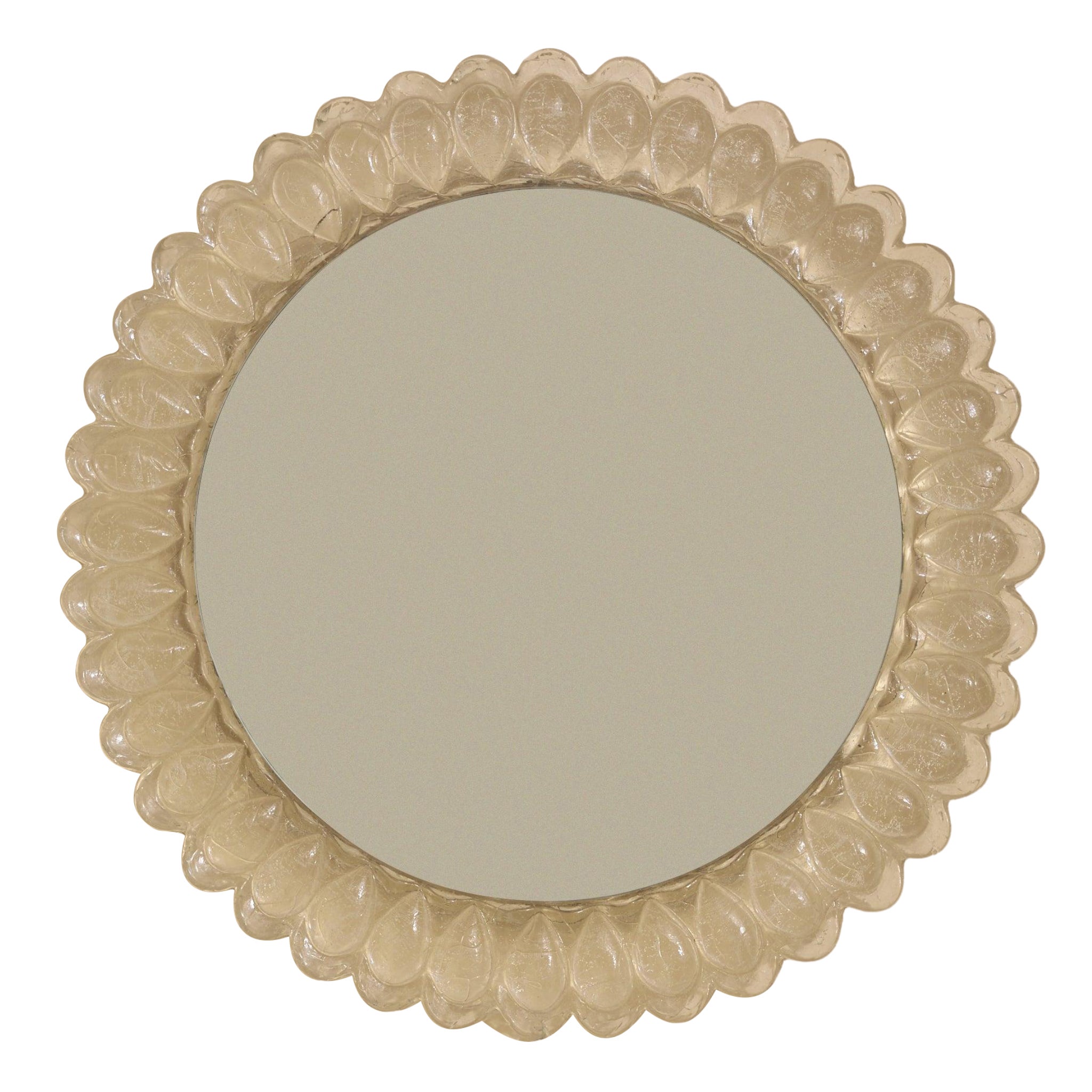 German Round Resin Wall Mirror, 1960s For Sale