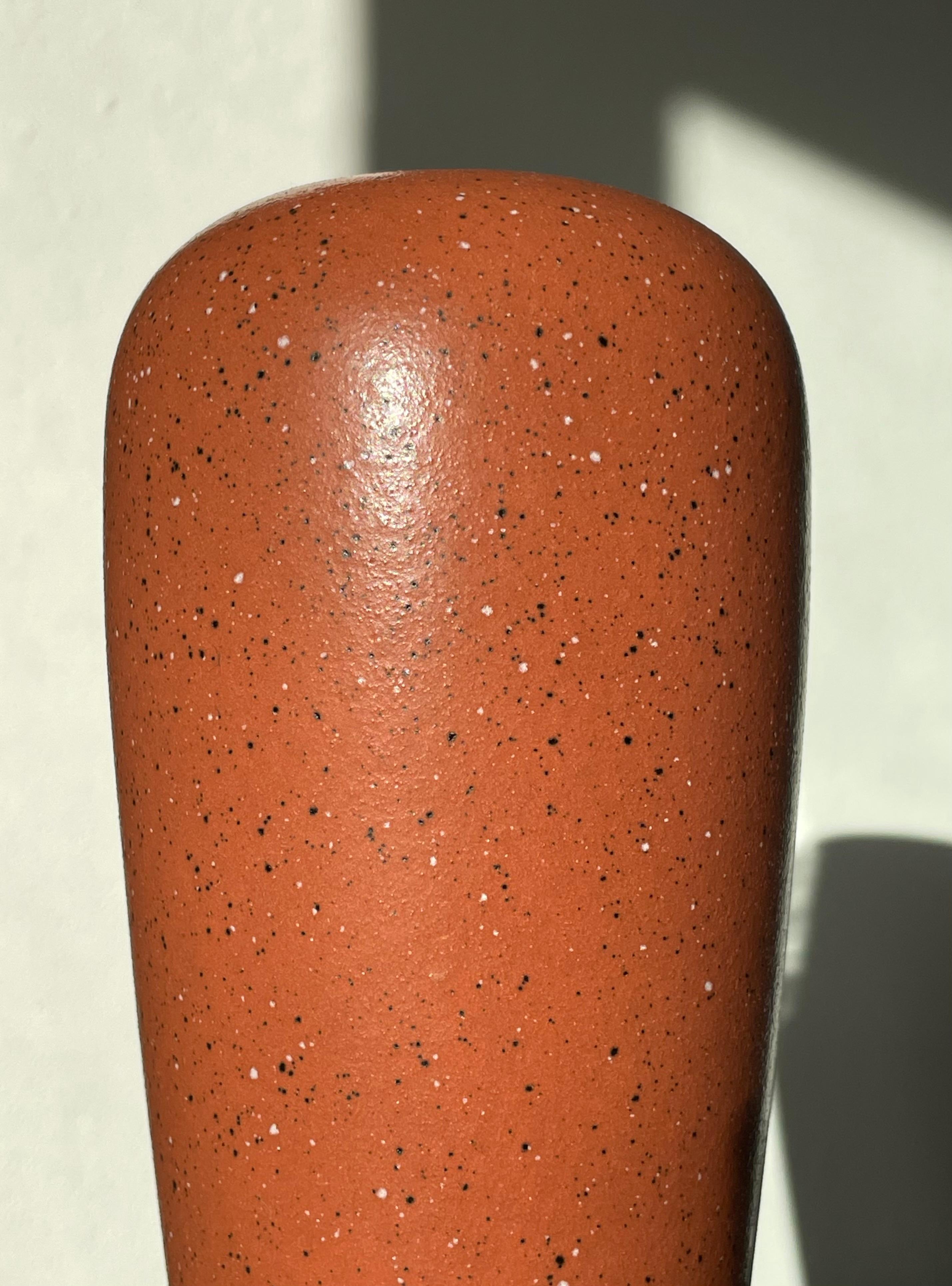 20ième siècle Scheurich, vase moderne en céramique rouge rouille, 1970 en vente