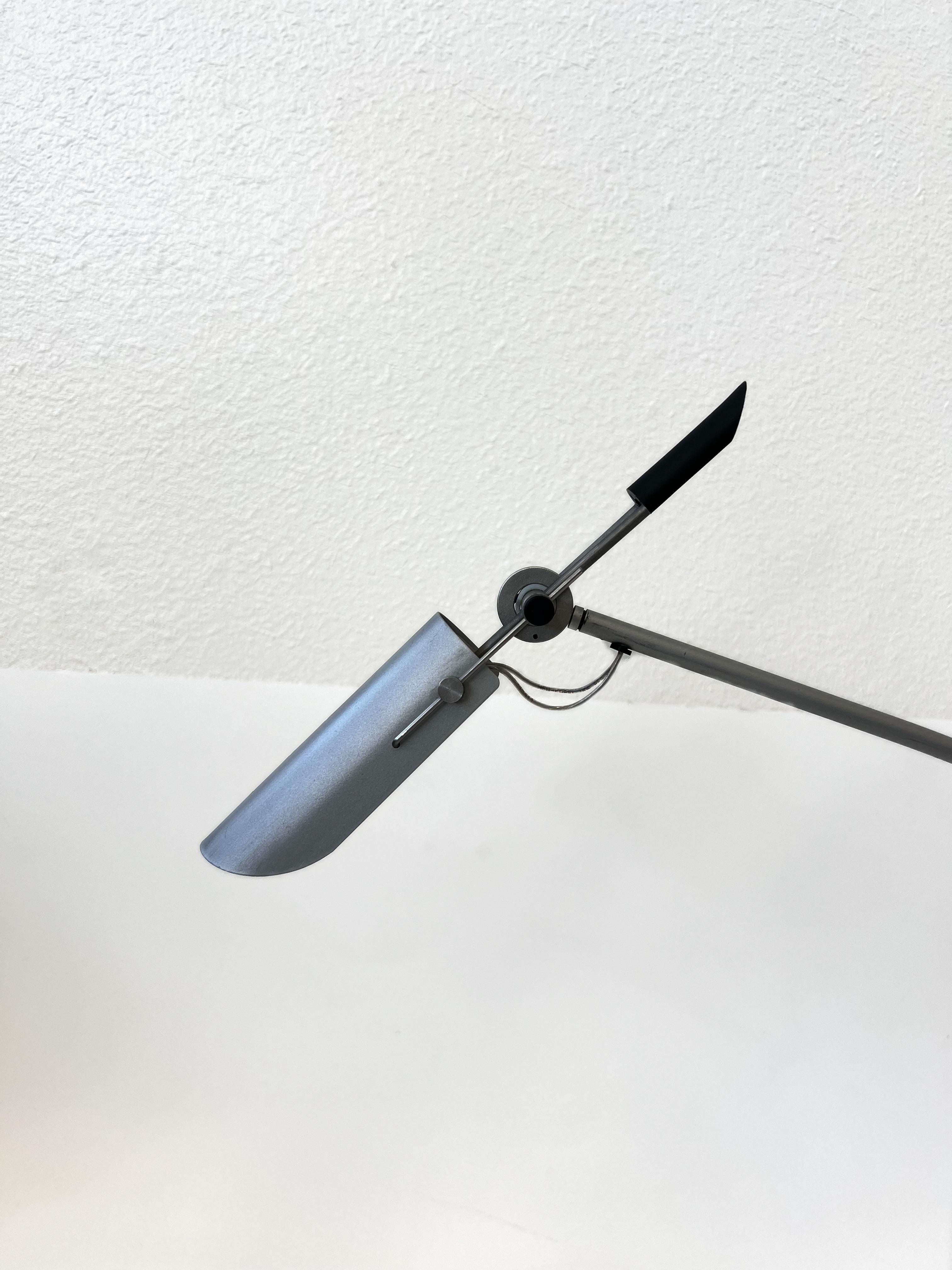 Post-Modern German Satin Aluminum Post Modern “Tenza” Desk Lamp by Archim Bredin for Bruck For Sale
