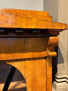German Satin Birch Biedermeier Cabinet
