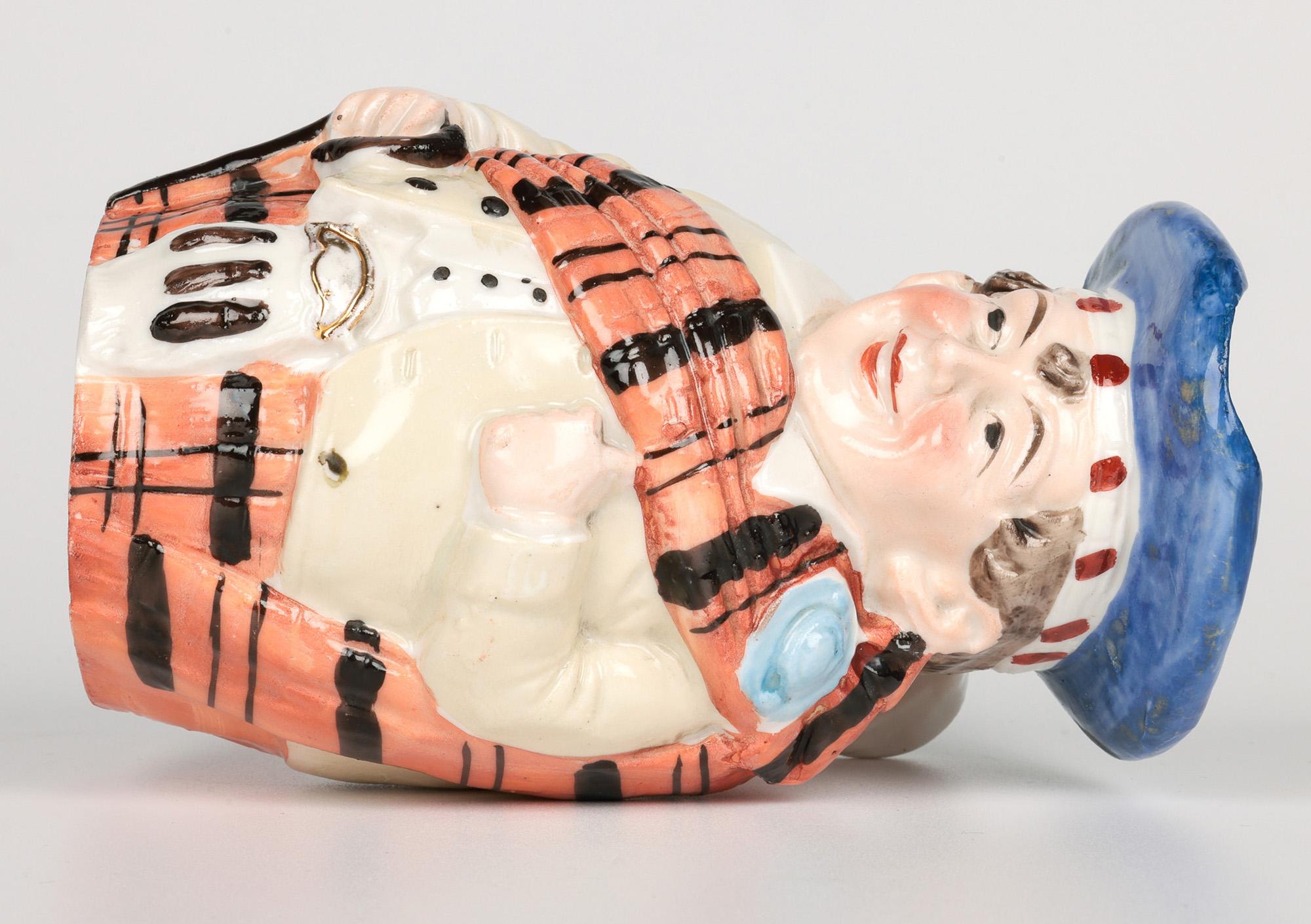 German Schafer & Vater Attributed Porcelain Figural Scotsman Character Jug For Sale 4