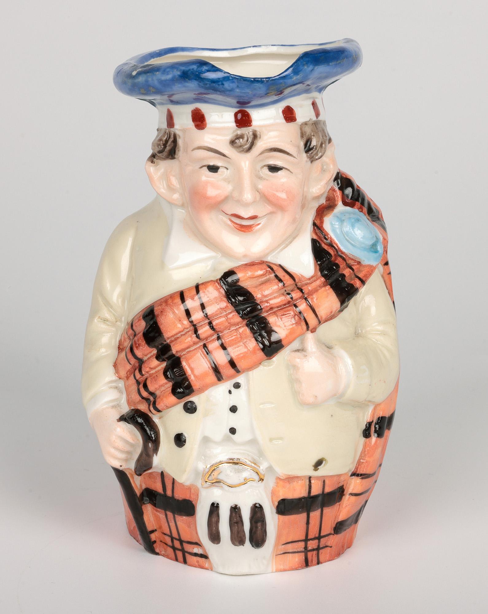 German Schafer & Vater Attributed Porcelain Figural Scotsman Character Jug For Sale 5