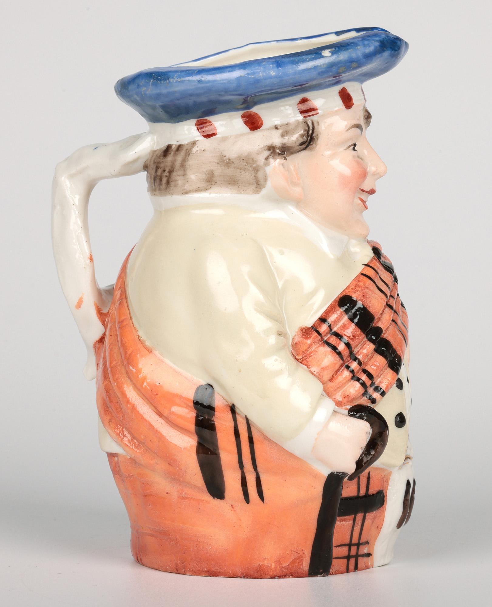 German Schafer & Vater Attributed Porcelain Figural Scotsman Character Jug For Sale 11