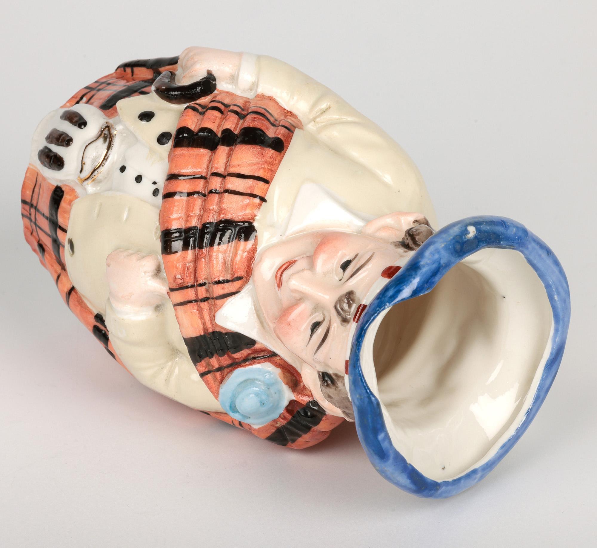 German Schafer & Vater Attributed Porcelain Figural Scotsman Character Jug For Sale 1
