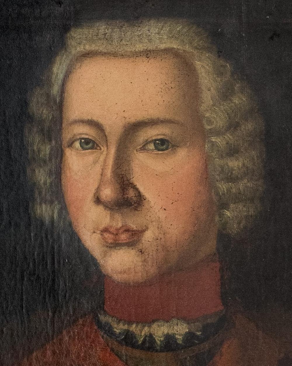 European German School Nobleman Portrait Oil , 18th Century