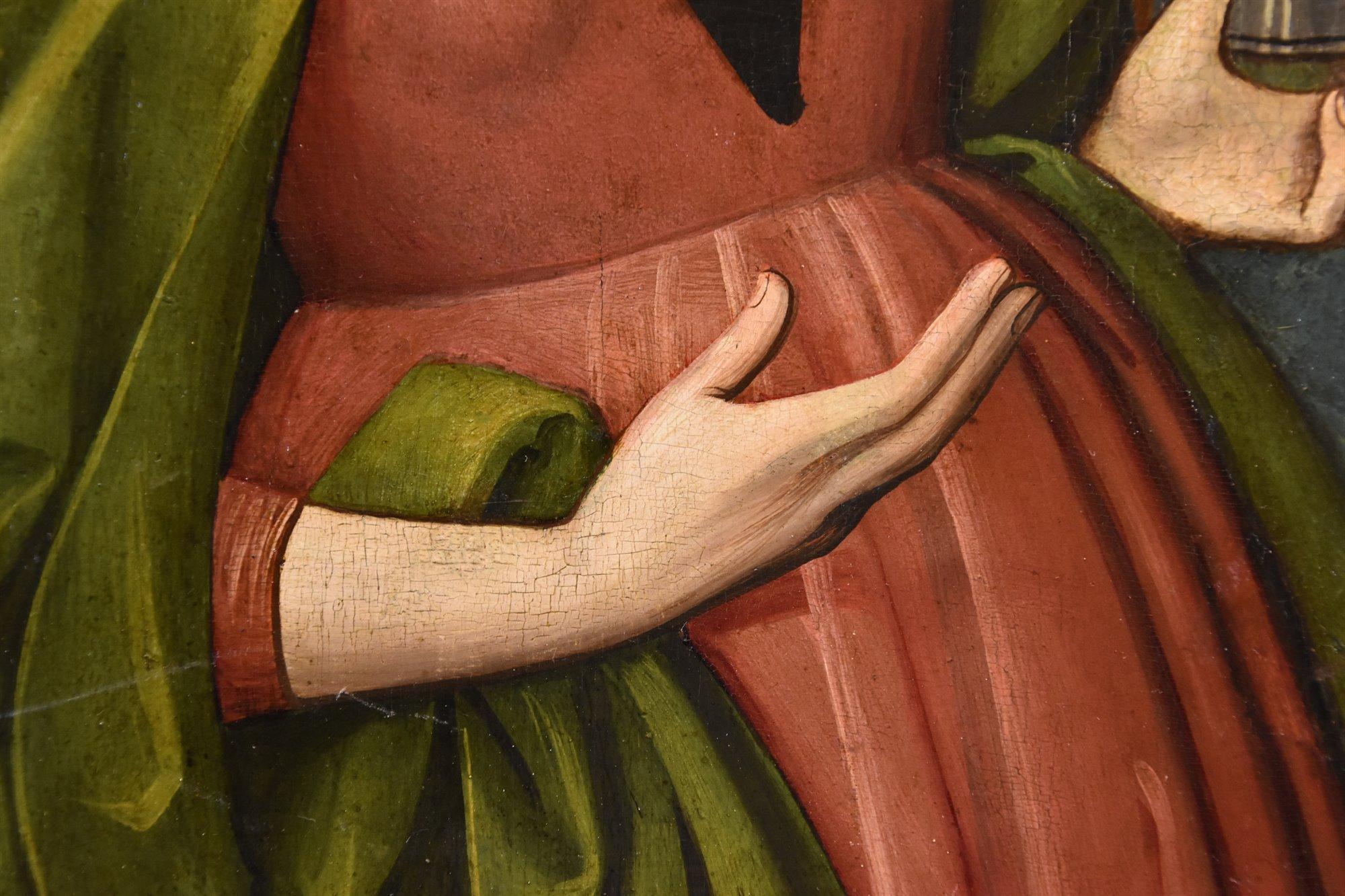 Mary Magdalene Paint 16th Century German school Oil on table Old master Germany For Sale 5