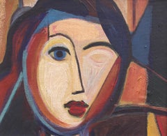Vintage Intimate Portrait of Cubist Woman