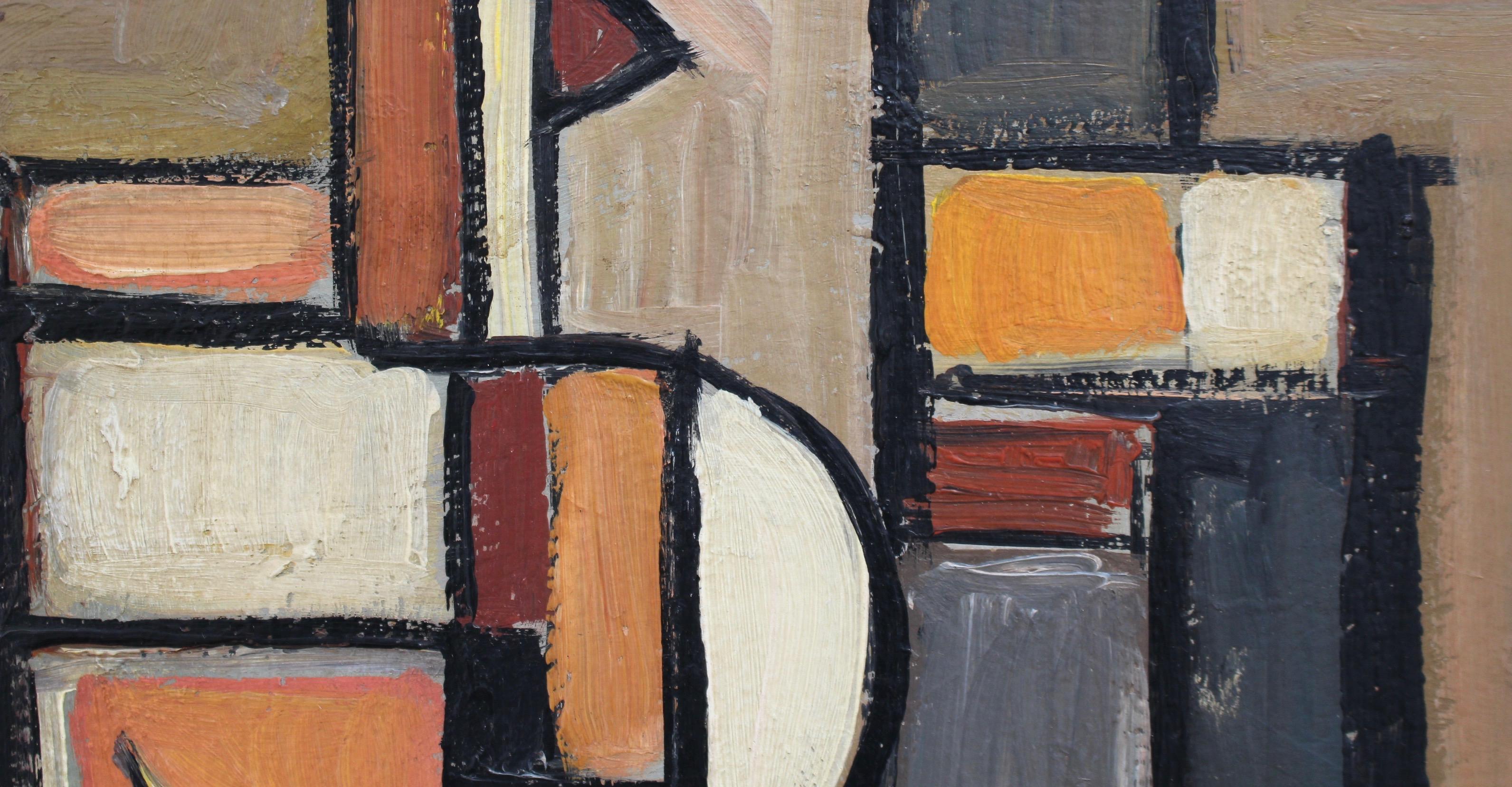 Cubist Composition by VR - Brown Portrait Painting by Unknown
