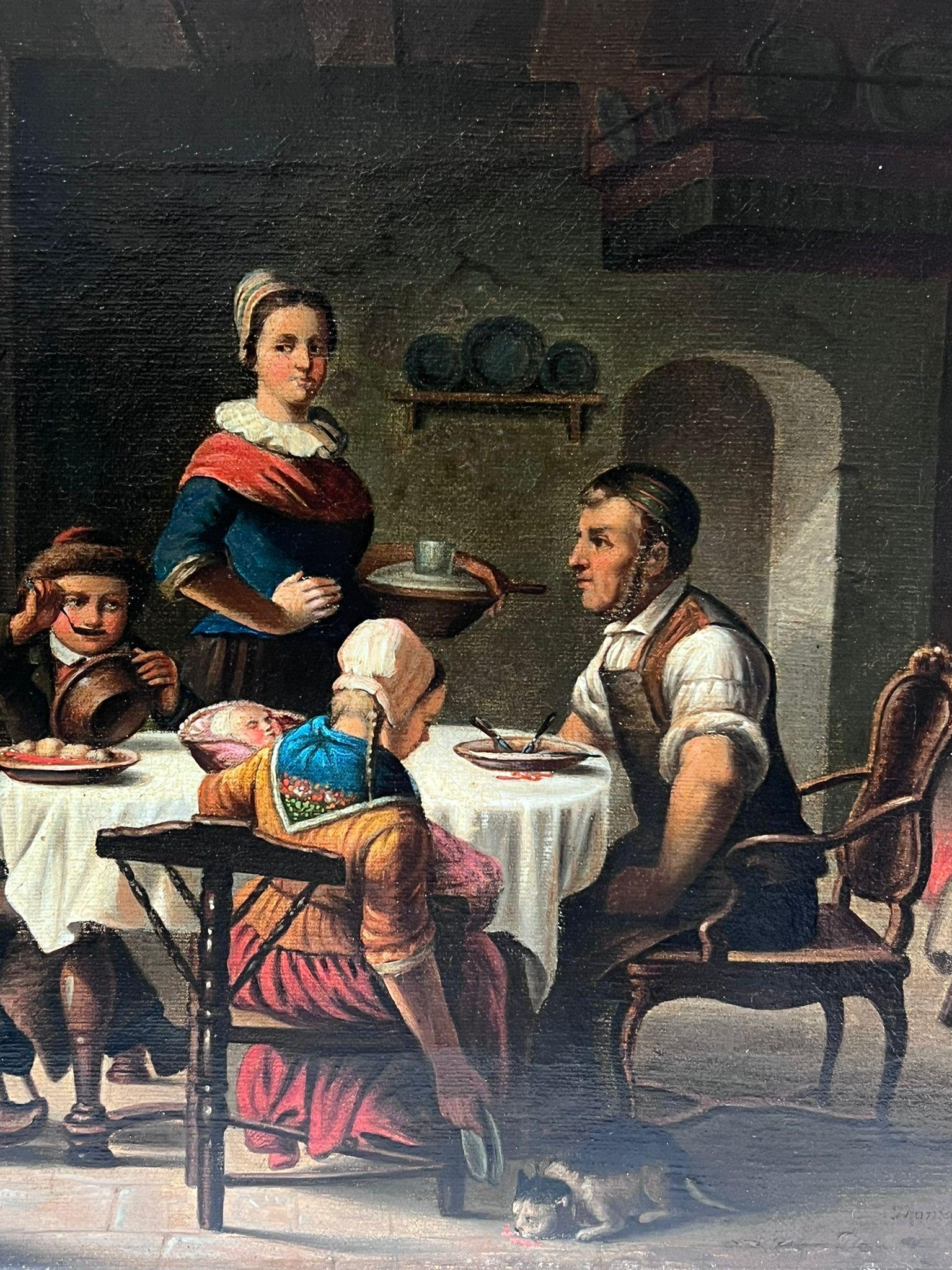 The Family Meal
German School, mid 19th century
oil on canvas, unframed
canvas : 10.75 x 11.75 inches
provenance: private collection
condition: very good and sound condition 