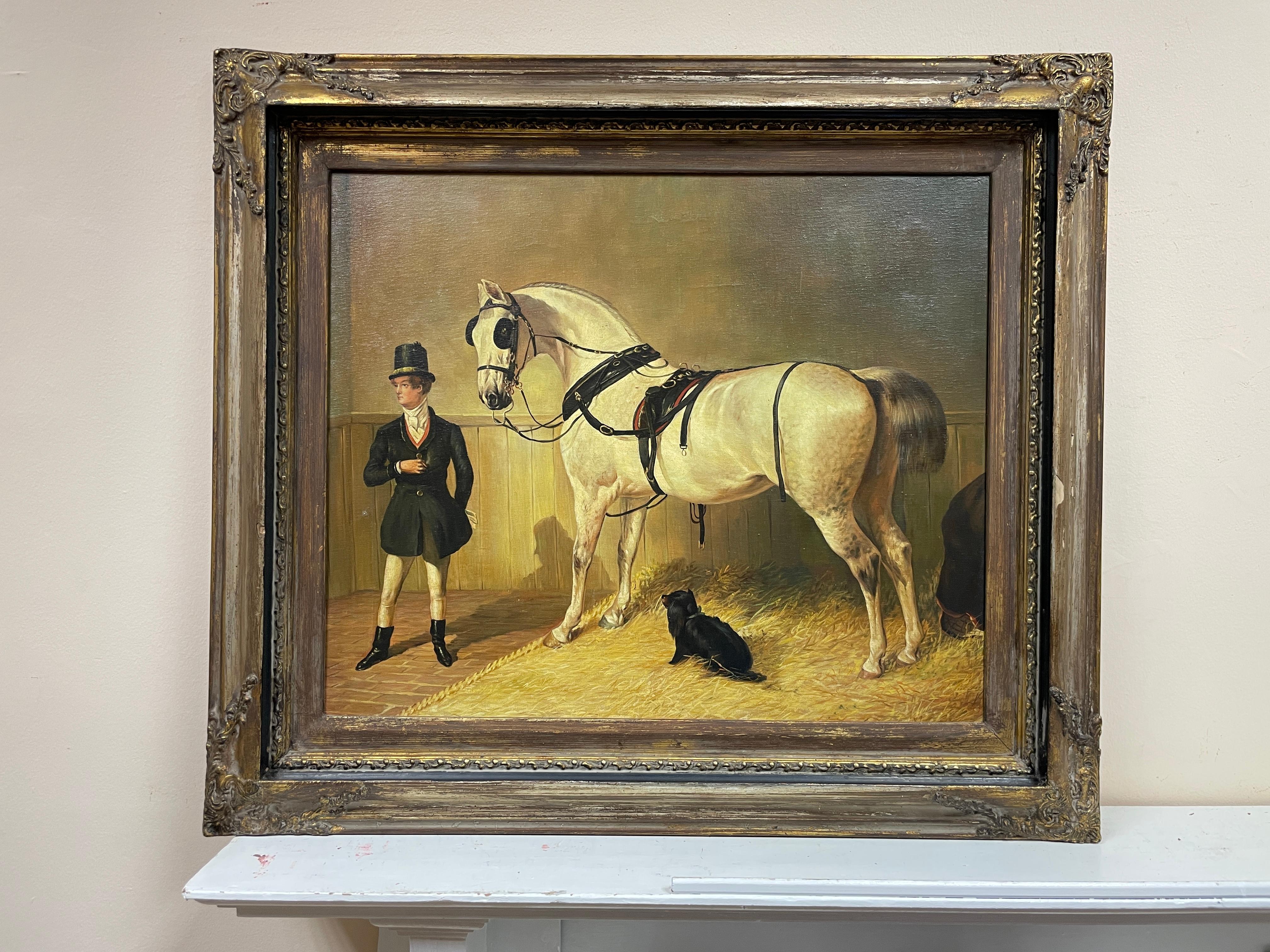 The Stable Interior
German School, mid 20th century
oil painting on canvas, framed
framed size: 28 x 32 inches
condition: overall very good and presentable
frame is given free of charge and we make no warranty as to its condition
provenance: from a