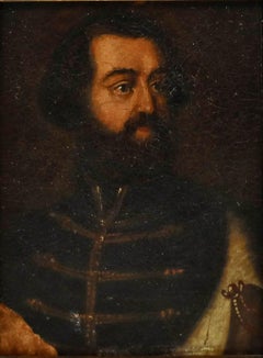 Miniatura de la escuela alemana — Óleo del siglo XIX, el emperador Carlos I