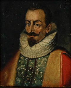 Miniatura de la escuela alemana — Óleo del siglo XIX, Fernando II de Francia