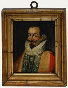 Miniatura de la escuela alemana — Óleo del siglo XIX, Fernando II de Francia