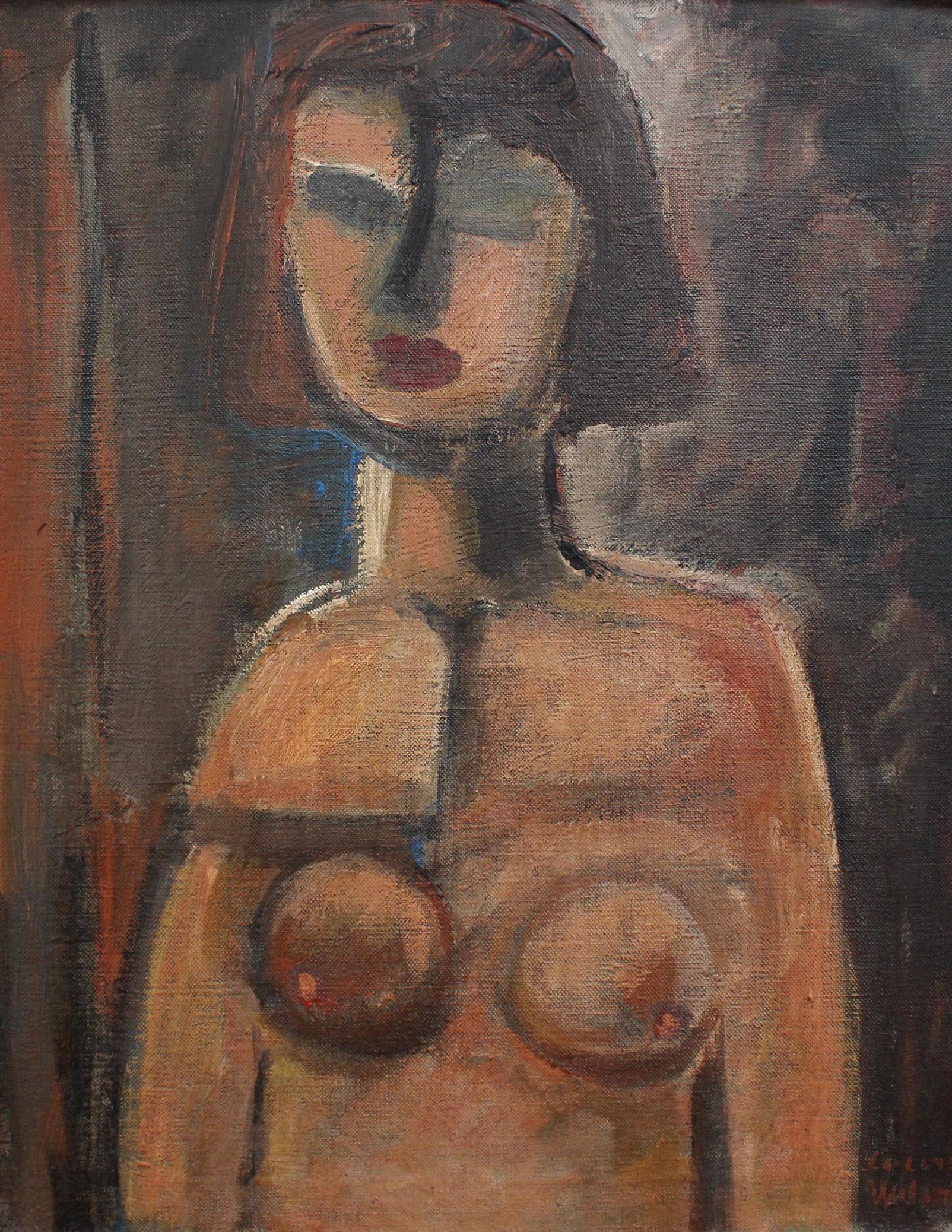 Unknown Abstract Painting - Portrait of Young Woman