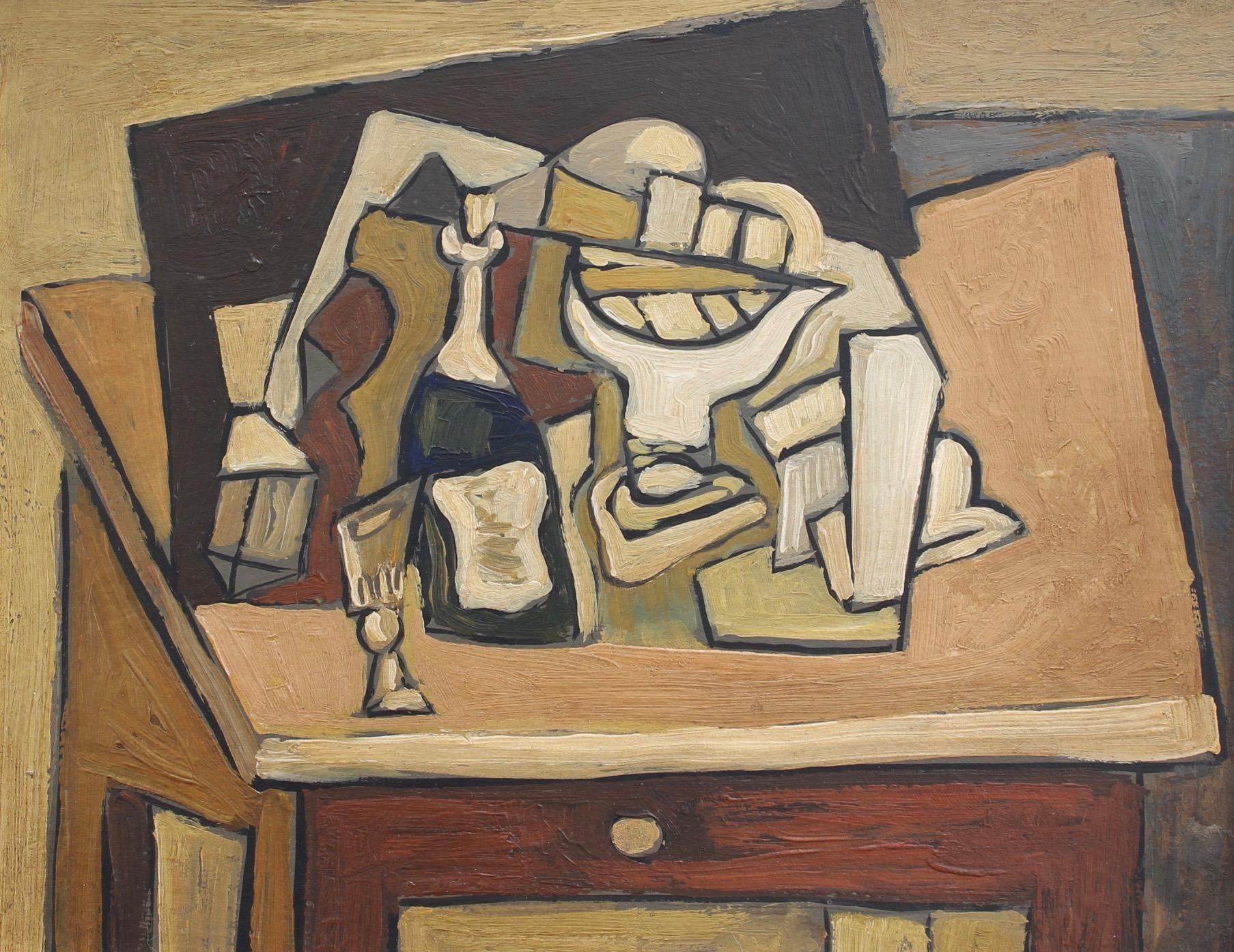 Unknown Still-Life Painting - Still Life with Champagne