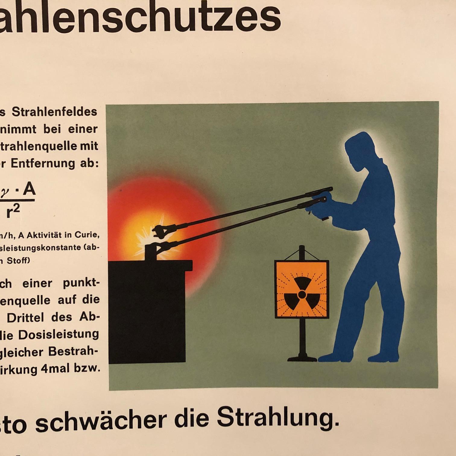 20th Century German Scientific Radiation Protection Safety Chart