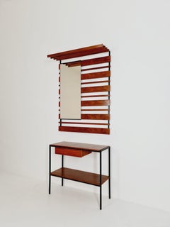 German Set coat rack/ hallway wall wardrobe/  With Mirorr, Flor Cabinet  1960s