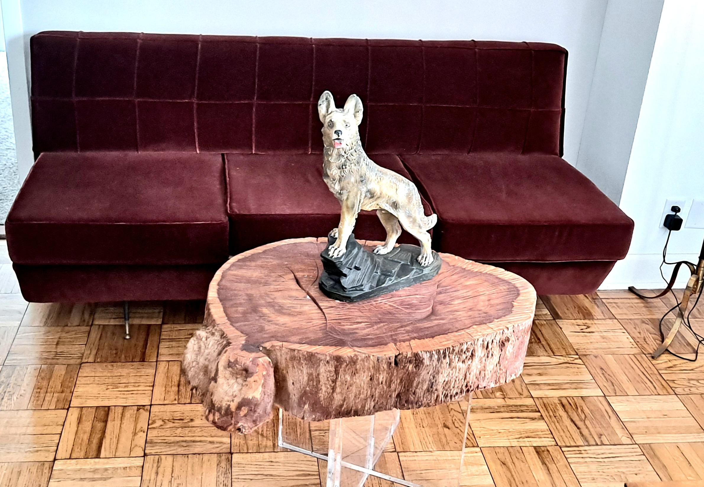 Hand-Carved German Shepard 1950 s Statue   For Sale